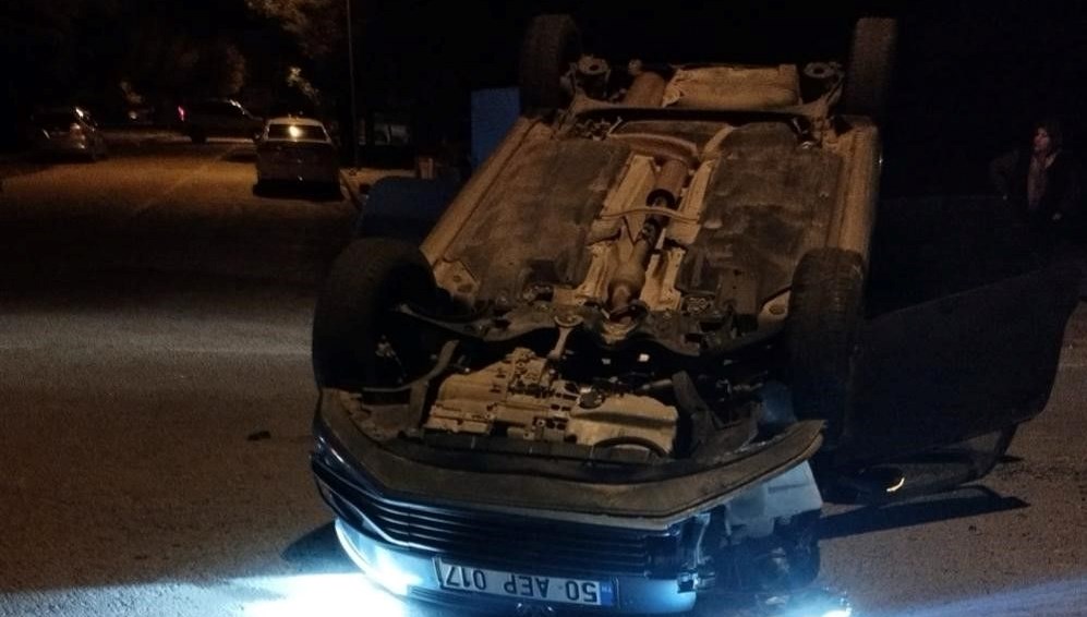 Nevşehir'de otomobil takla attı: 2 yaralı