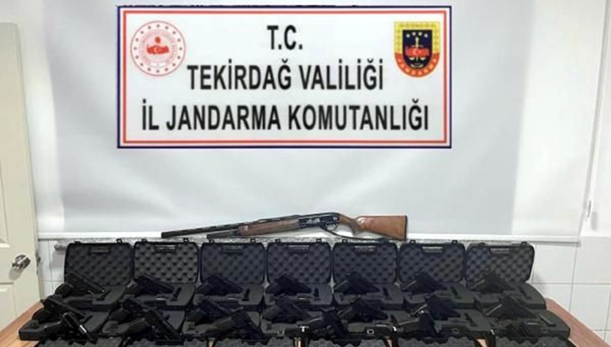 Tekirdağ’da jandarmadan operasyon: 25 tabanca ele geçirildi; 1 gözaltı