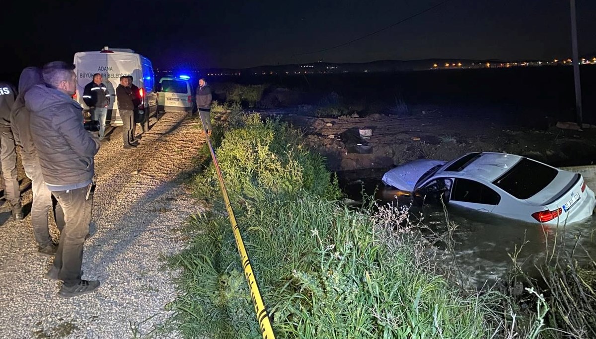 Adana'da otomobil sulama kanalına düştü: 1 ölü, 1 yaralı