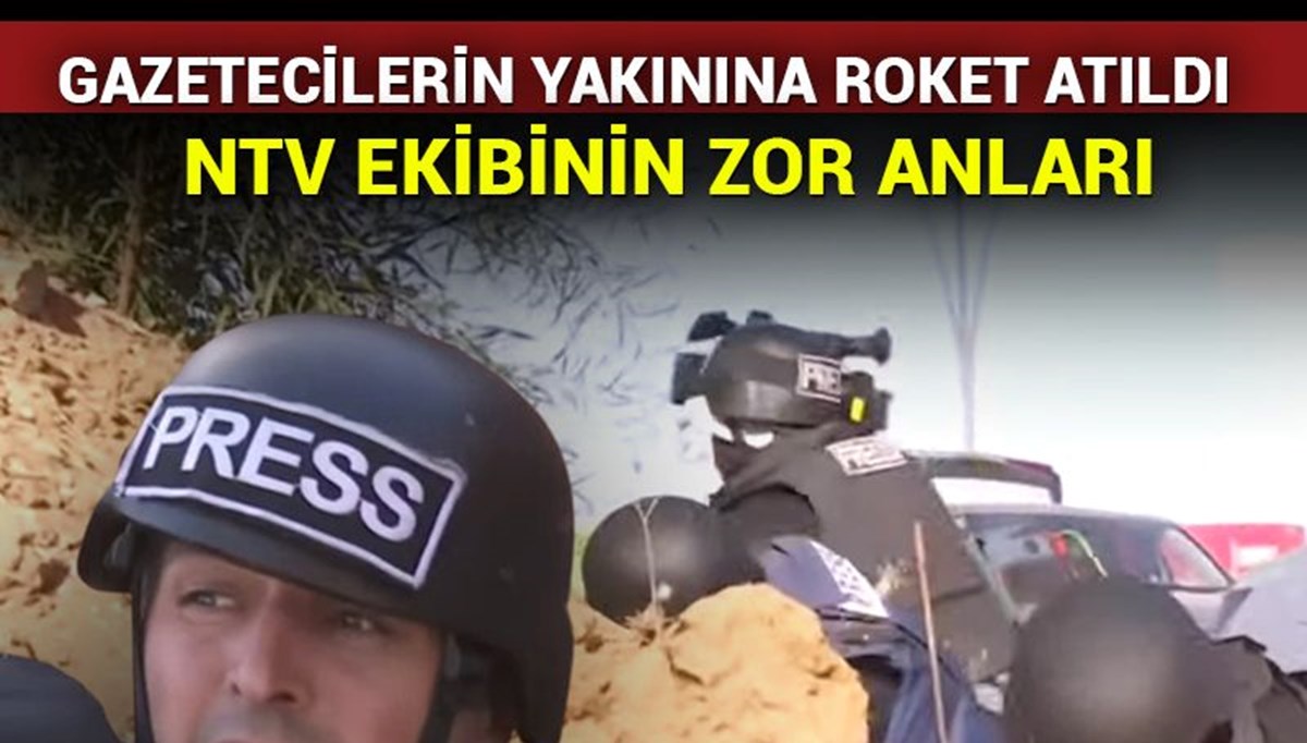 NTV ekibinin zor anları: Sderot'ta gazetecilerin yakınına roket atıldı