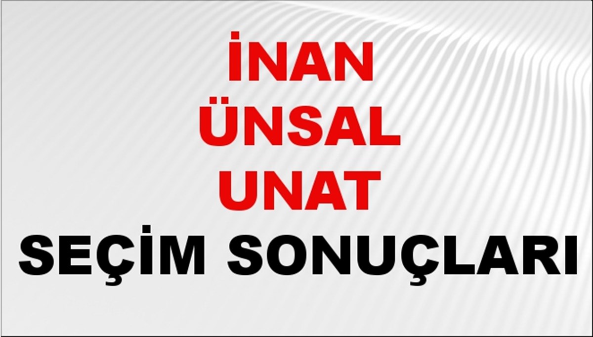 İnan Ünsal Unat Seçim Sonuçları 2024 Canlı: 31 Mart 2024 Türkiye İnan Ünsal Unat Yerel Seçim Sonucu ve İlçe İlçe YSK Oy Sonuçları Son Dakika