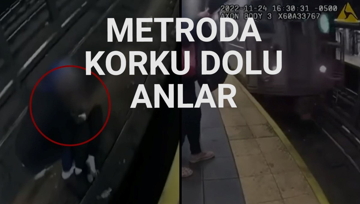 New York metrosunda raylara düşen yolcu son anda kurtarıldı