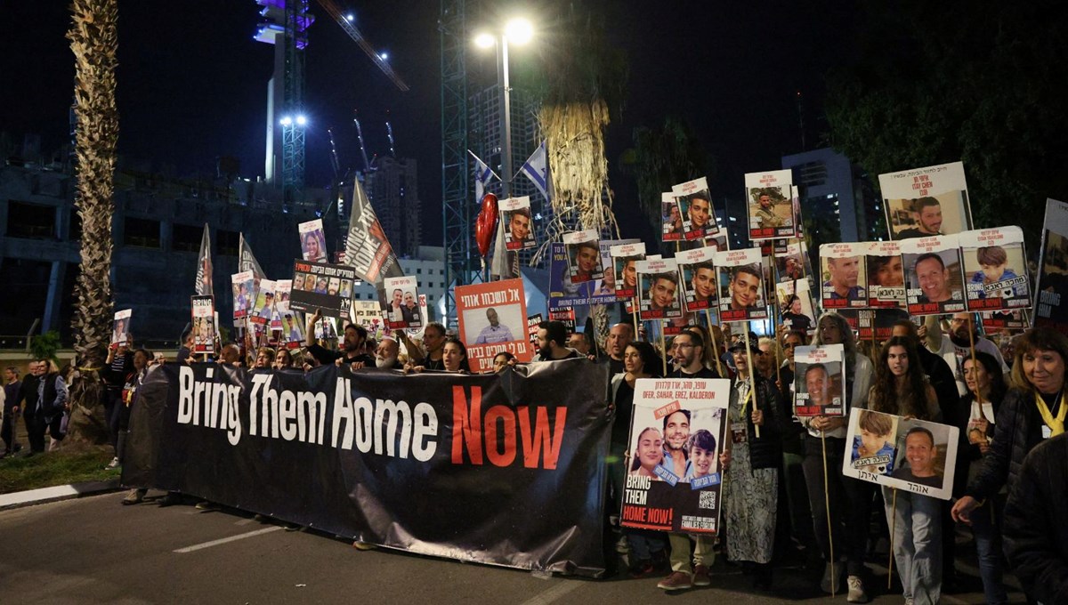 Tel Aviv'de dev protesto: Binlerce kişi ateşkes istedi