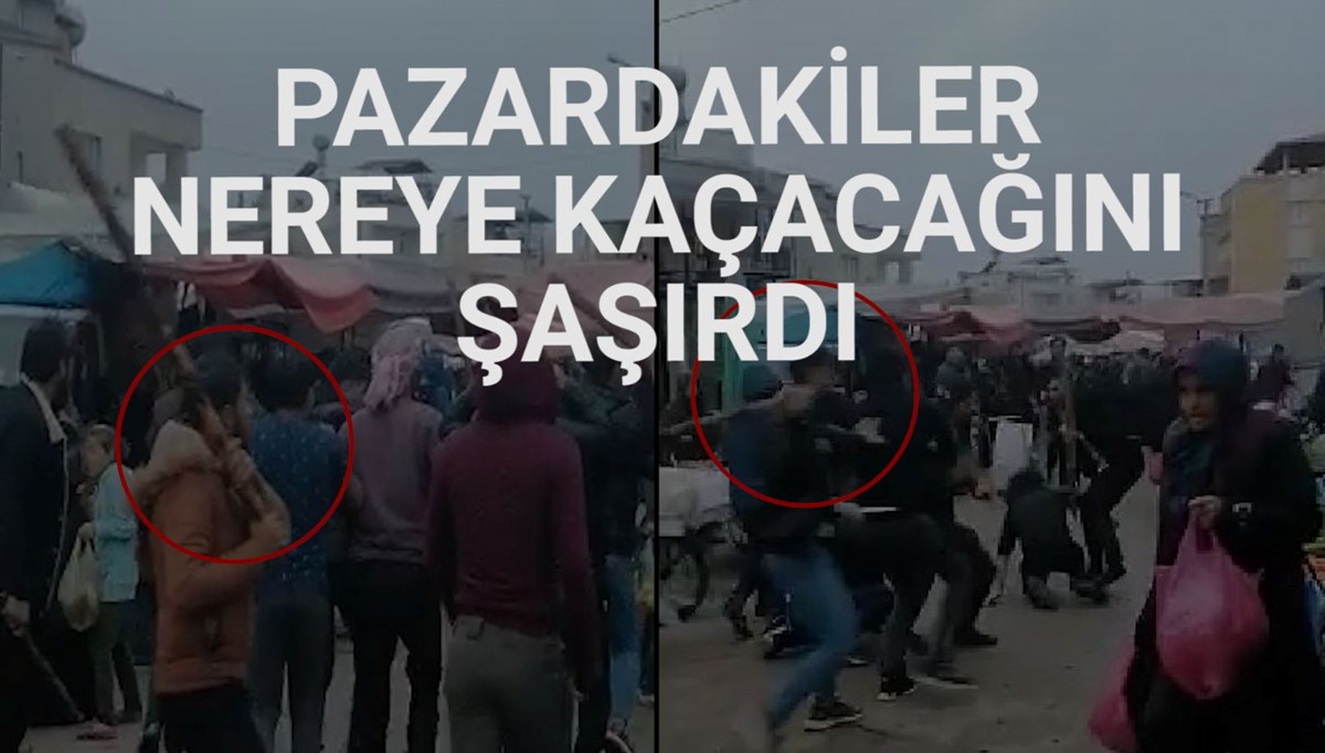 Adana'da pazar yerinde sopalı kavga