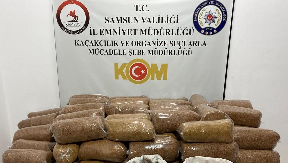 Samsun'da 435 kilogram kaçak tütün ele geçirildi