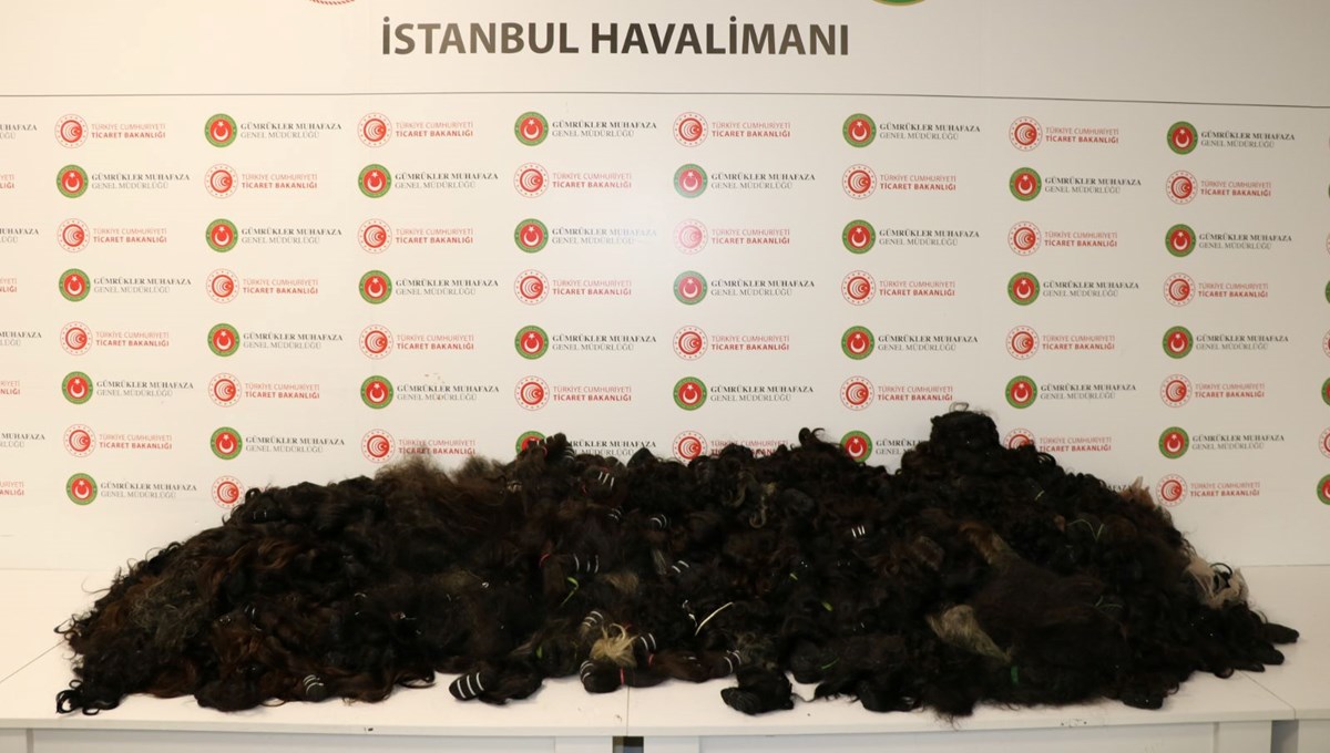 İstanbul Havalimanı'nda 93 kilogram insan saçı yakalandı (Piyasa değeri 1 milyon 340 bin lira)