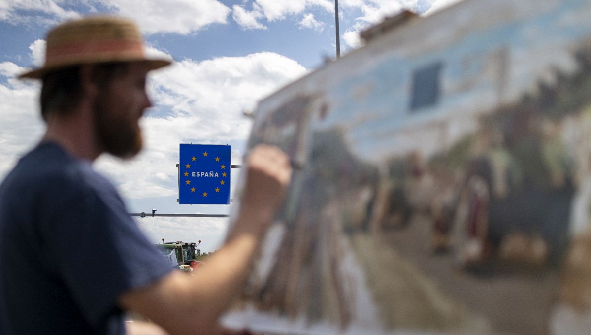 Hollandalı ressam çiftçi protestolarını resmetti