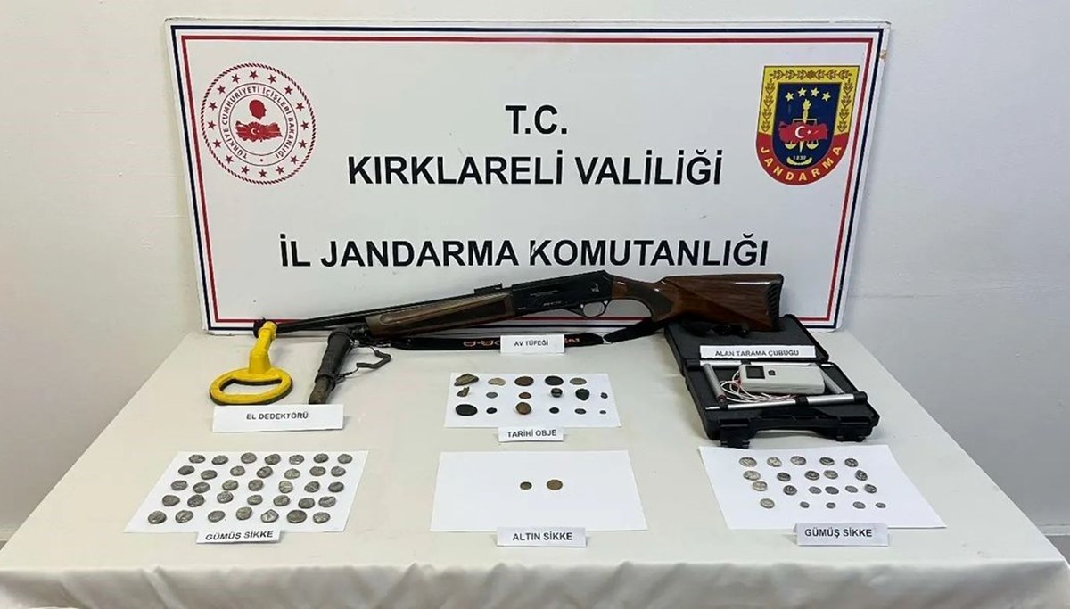 Kırklareli’nde tarihi objeler ele geçirildi