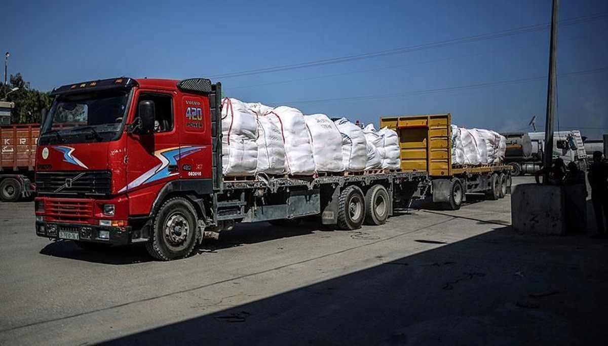 Gazze'ye insani yardım taşıyan 59 TIR daha ulaştı