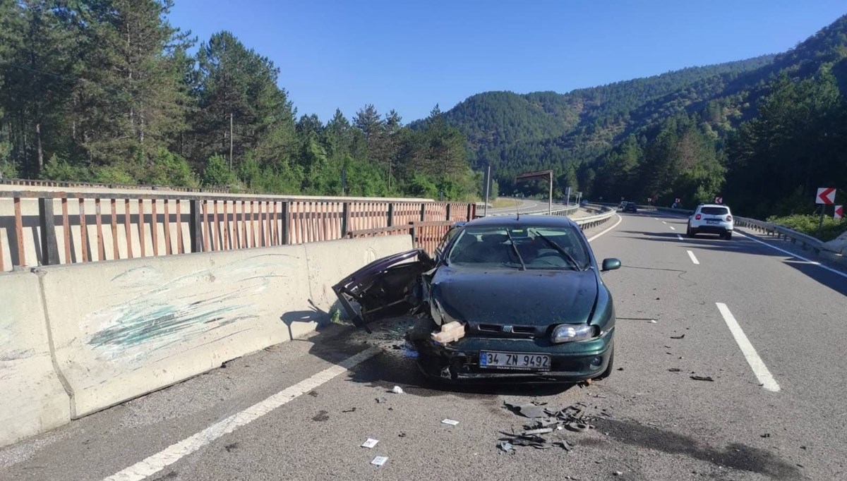 Bolu'da otomobil bariyerlere çarptı: 6 yaralı