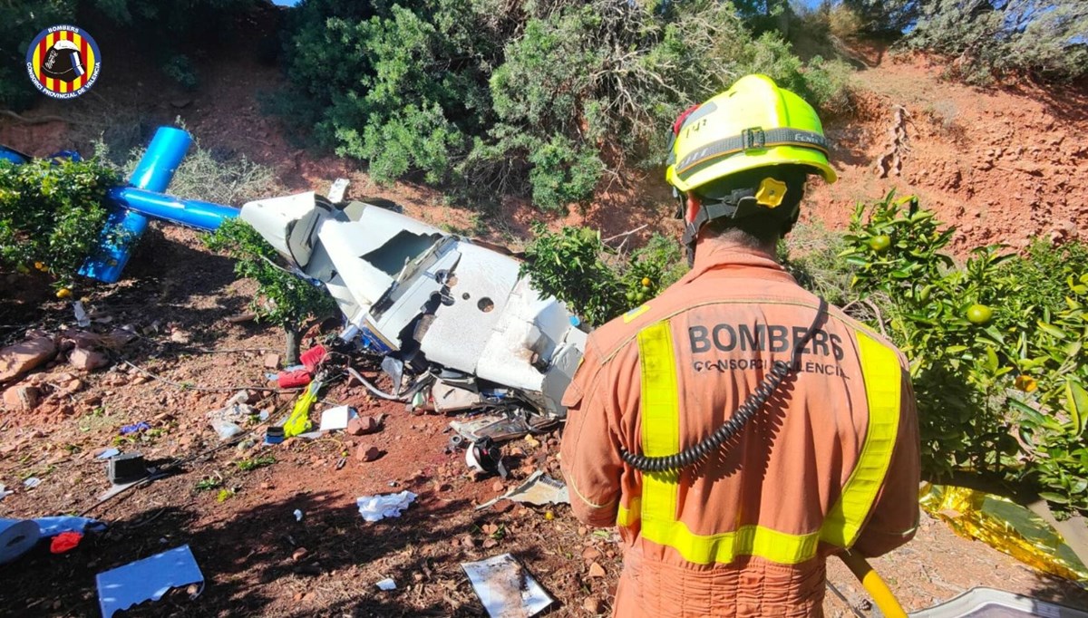 İspanya’da feci kaza: Helikopter yüksek gerilim hattına çarptı