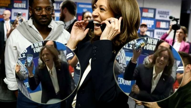 Seçim gecesine damga vuran telefon! Kamala Harris sosyal medyanın diline düştü