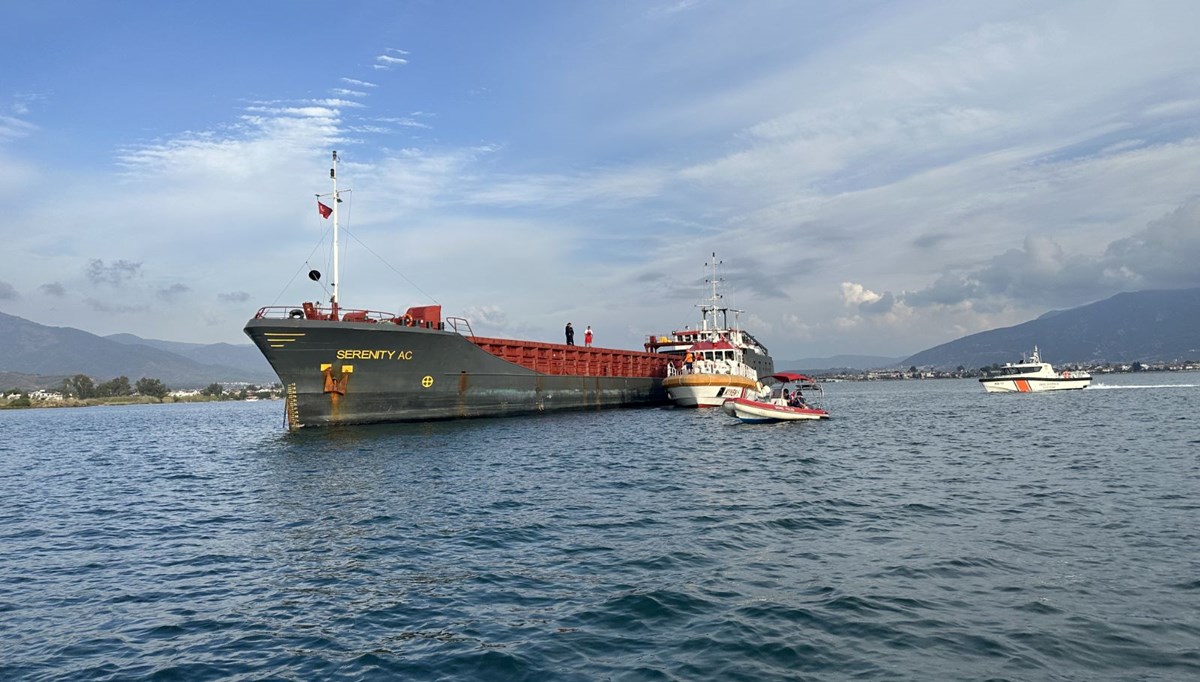 Fethiye Körfezi'nde kuru yük gemisinde patlama: 4 kişi yaralandı