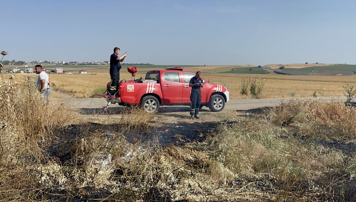 Tekirdağ'da tarlada yangın: 20 dekar buğday ekili alan kül oldu