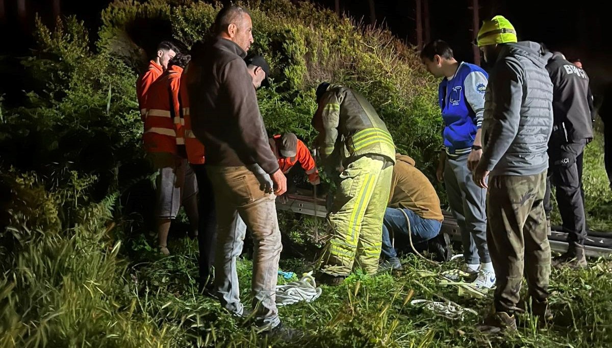 Beykoz’da kuyuya düşen vatandaş 1 saatlik çalışmanın ardından çıkarıldı