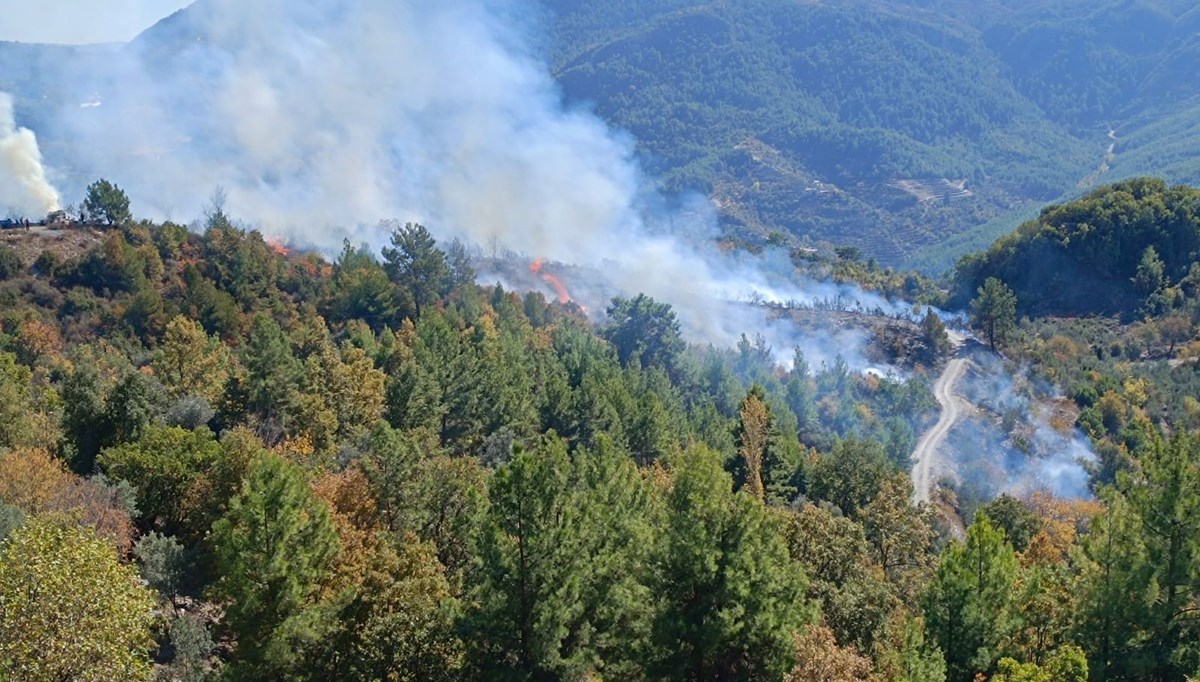 Alanya'da zirai alanda çıkan yangın kontrol altında