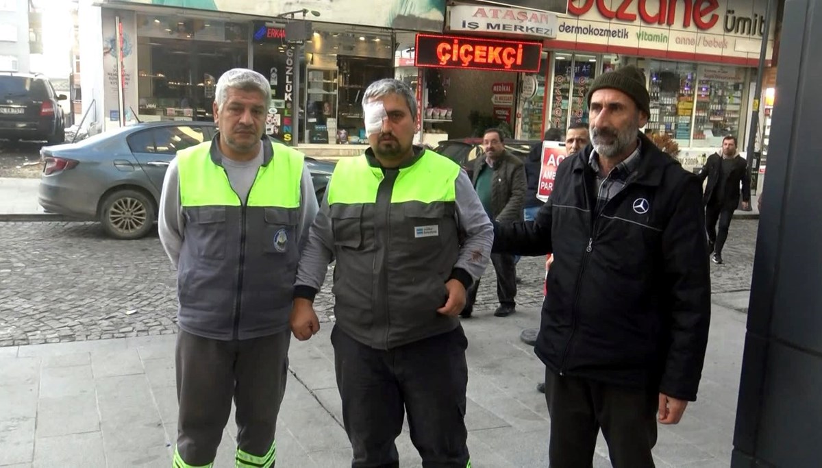 Avcılar'da belediye işçisine saldırı kamerada