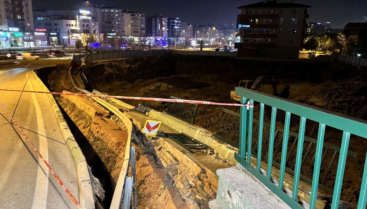 Bursa'da hafriyat çalışması sırasında göçük: Yol trafiğe kapatıldı