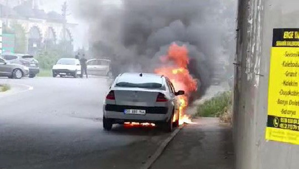 LPG'li otomobil alev topuna döndü