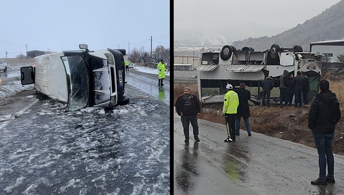 Buzlanma kazalara yol açtı: Nevşehir'de 1 işçi öldü, Kayseri'de 3'ü ağır 25 kişi yaralandı