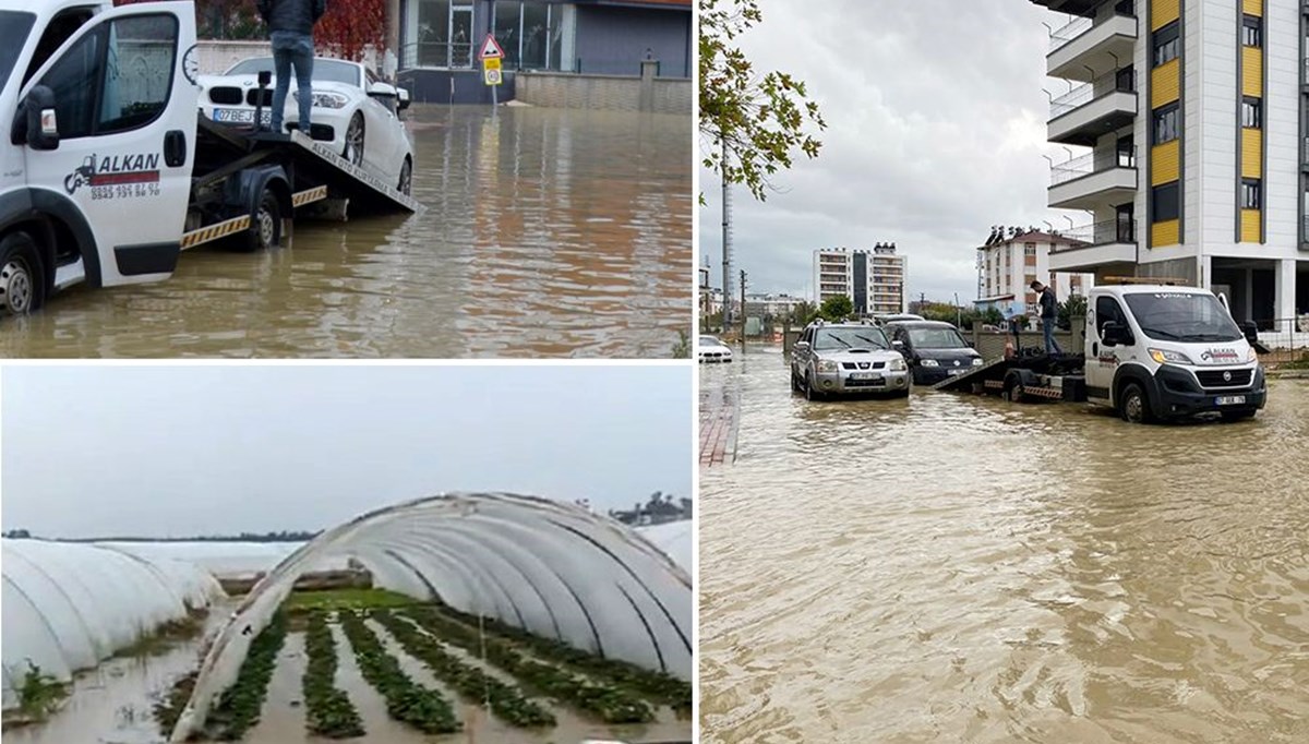 Antalya ve Muğla’da şiddetli sağanak (Serik’te seraları su bastı, Bodrum’da 4 kişi mahsur kaldı)