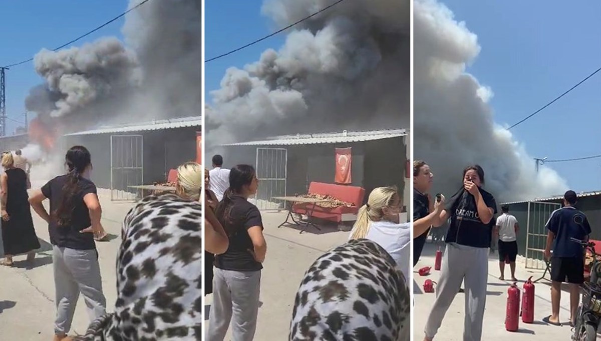 İskenderun’da konteyner kentte yangın paniği