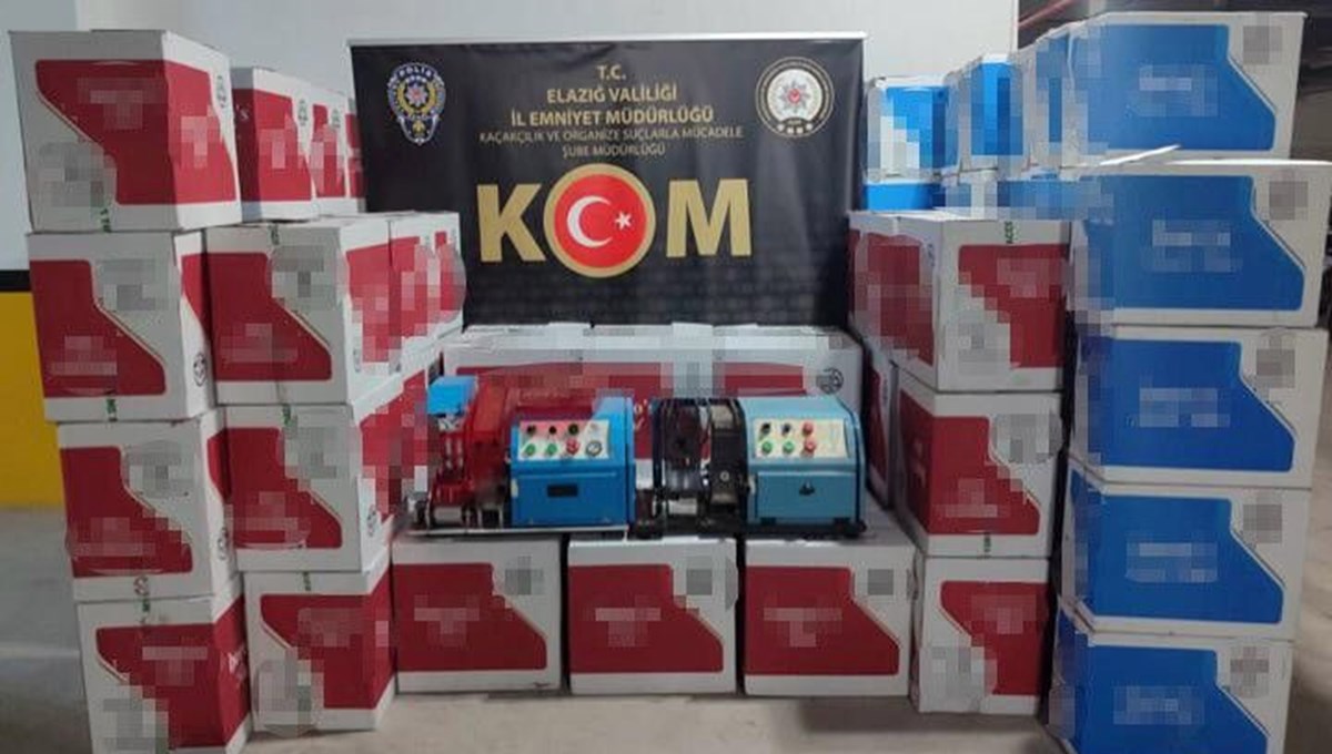 Elazığ’da bir milyon 100 bin dal makaron ele geçirildi