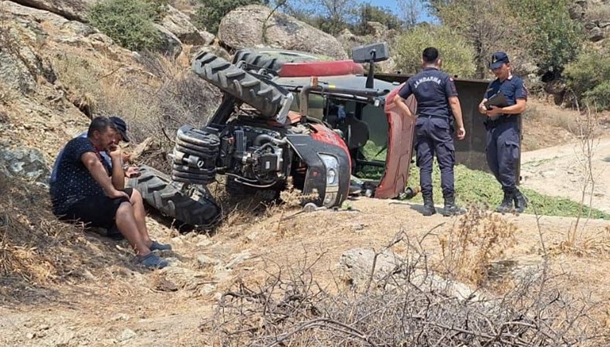 Aydın'da devrilen traktörün sürücüsü hayatını kaybetti